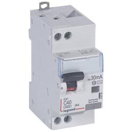 Disjoncteur différentiel DX³4500 à vis U+N 230V~ - 40A typeAC 30mA - courbe C - 2 modules Legrand - 410709