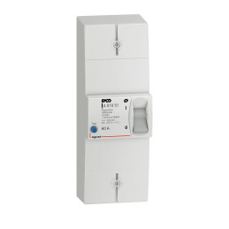 Disjoncteur de branchement 250V bipolaire différentiel 500mA instantané intensité 60A non réglable Enedis Legrand - 401051