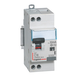 Disjoncteur différentiel DX³4500 à vis U+N 230V~ - 16A typeAC 30mA - courbe C - 2 modules Legrand - 410705