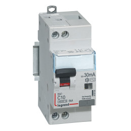 Disjoncteur différentiel DX³4500 à vis U+N 230V~ - 10A typeAC 30mA - courbe C - 2 modules Legrand - 410704