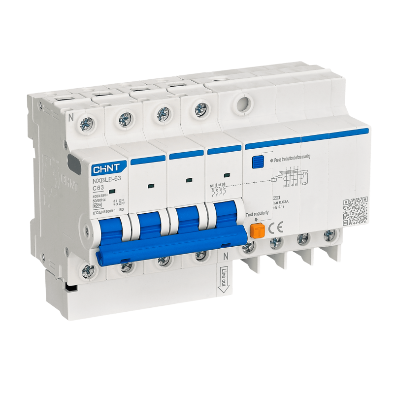 Disjoncteur Différentielle 6kA 4P C-63A 300mA NXBLE-63 CHINT - 982199
