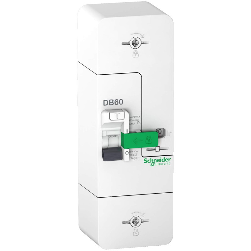 Disjoncteur d'abonné monophasé 60A 500mA différentiel sélectif Resi9 DB60 Schneider Electric - R9FS660