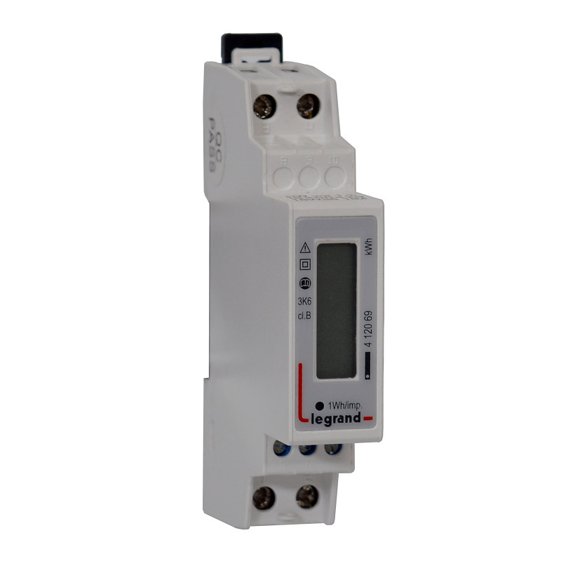 Compteur modulaire monophasé EMDX³ MID raccordement direct 45A 1 module avec sortie à impulsions - LEGRAND - 412069