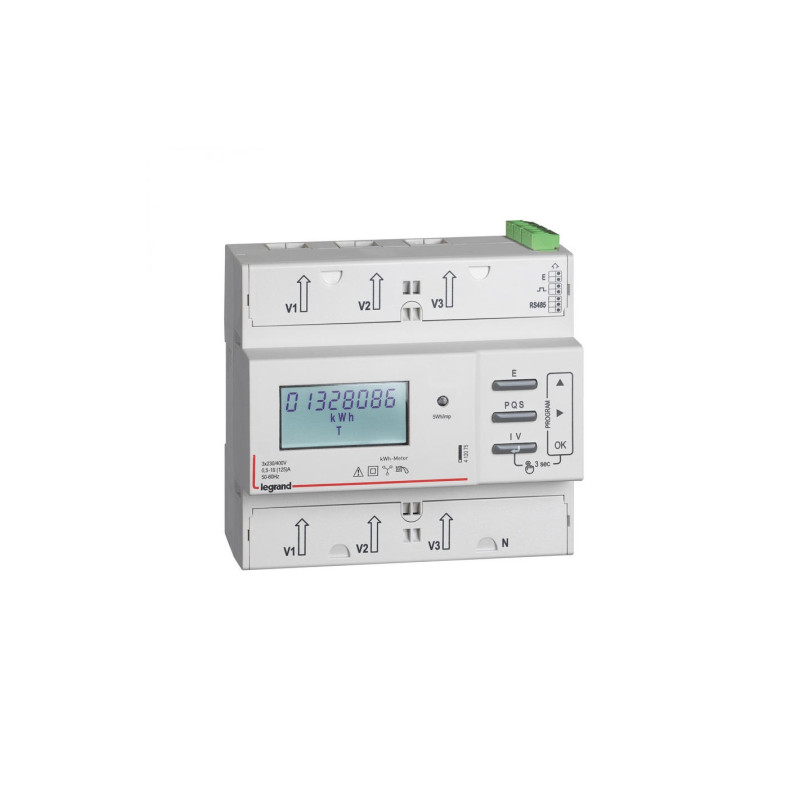 Compteur modulaire triphasé EMDX³ MID raccordement direct 125A 6 modules - Legrand - 412075