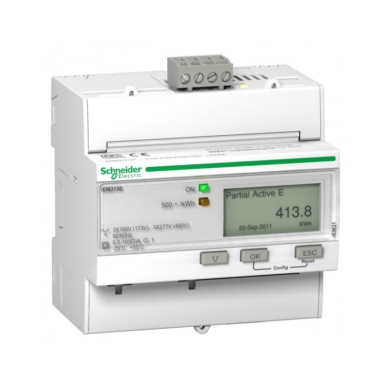 Acti9 iEM compteur d'énergie tri 63A Modbus - SCHNEIDER - A9MEM3150