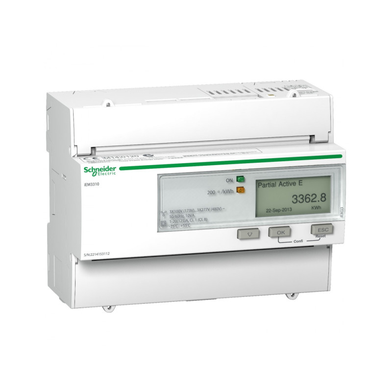 Acti9 iEM compteur d'énergie tri 125A impulsions MID - SCHNEIDER - A9MEM3310