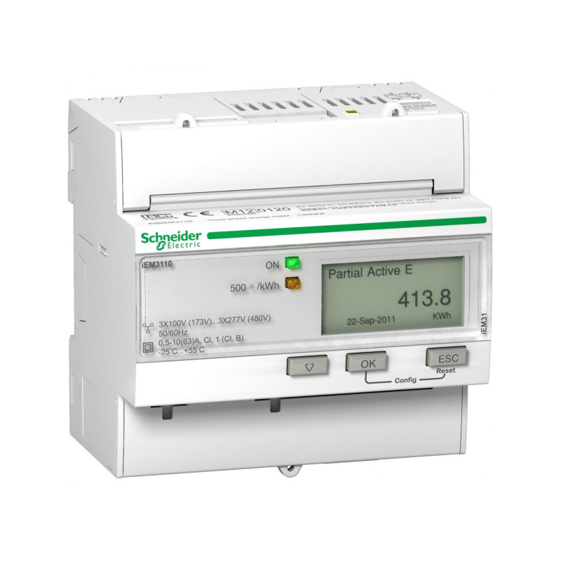 Acti9 iEM compteur d'énergie tri 63A impulsions MID - SCHNEIDER - A9MEM3110