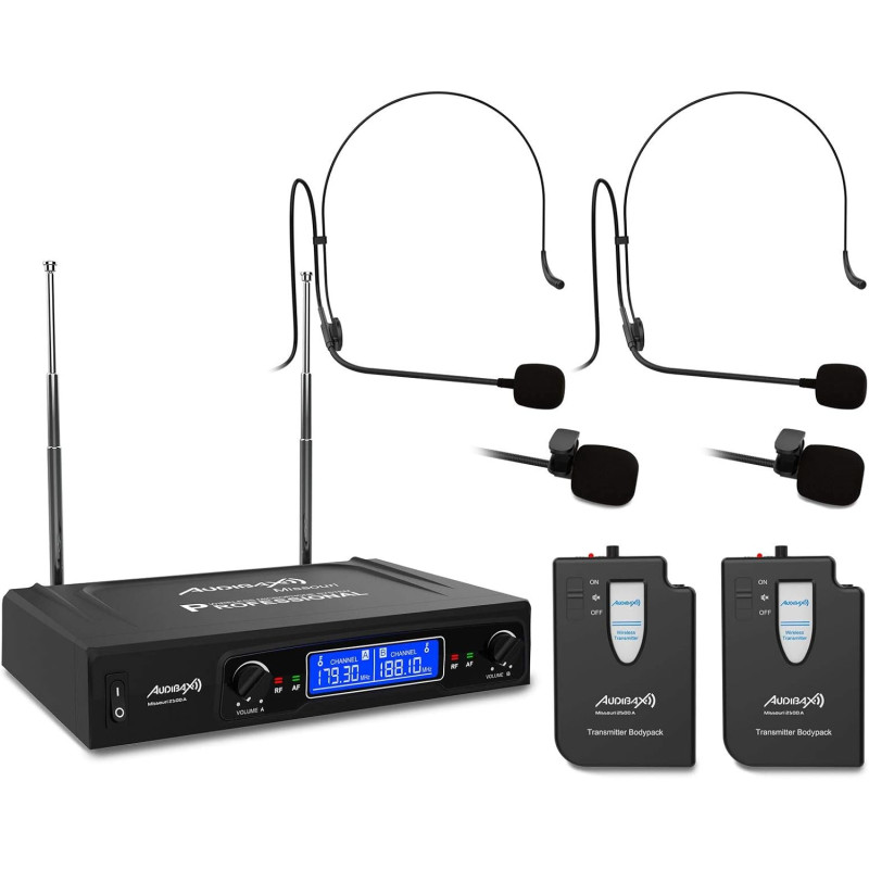 Microphone sans fil professionnel double Lavalier Madona Frec. 
