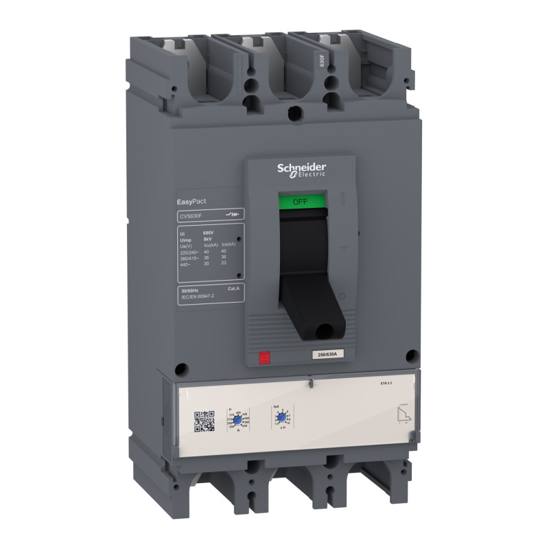 Disjoncteur 36kA 630A 3P3D 415V AC ETS 2.3 EasyPact CVF630F Schneider Electric - LV563505