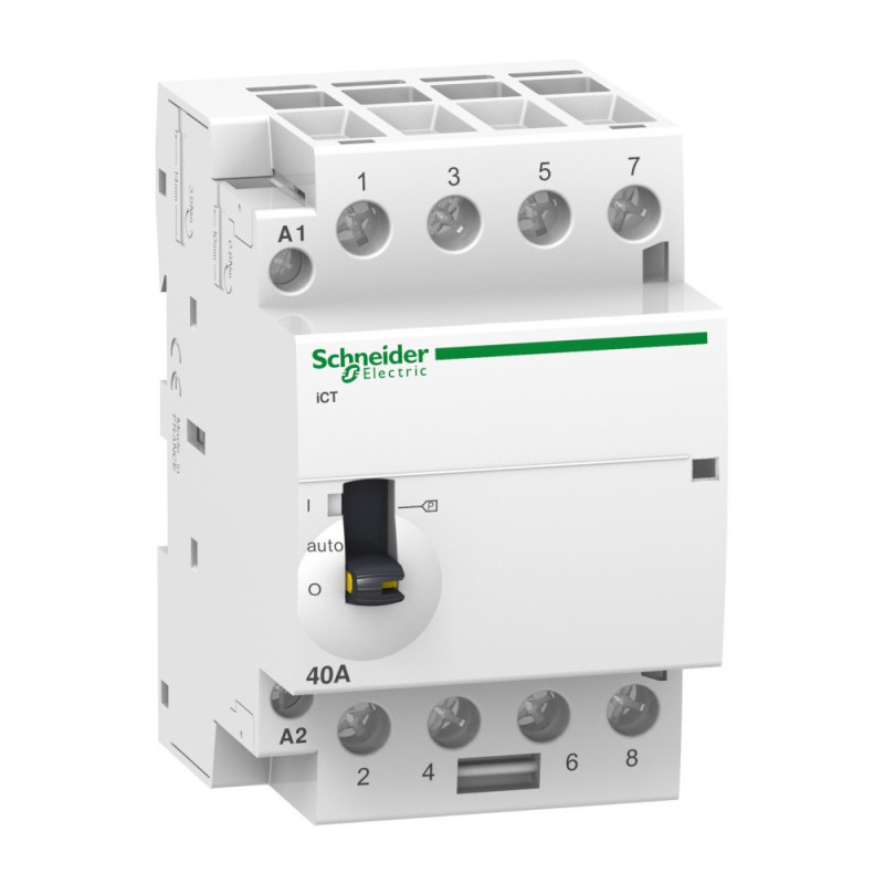 Contacteur modulaire à commande manuelle - 4P - 40A - 4NO - 220/240Vca - 50Hz Schneider
