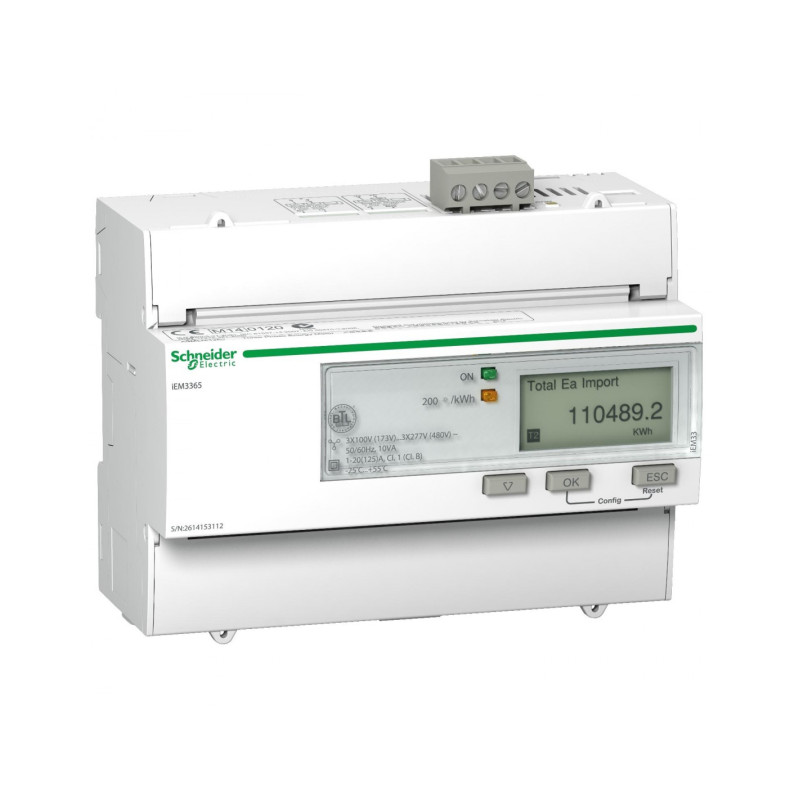 Acti9 iEM compteur d'énergie tri 125A multitarif alarmekW BACnet MID - SCHNEIDER - A9MEM3365