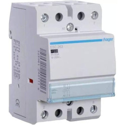 Contacteur modulaire sans commande manuelle 63A - 2F - 230V - HAGER - ESC263