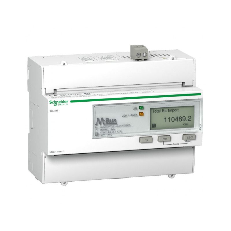 Acti9 iEM compteur d'énergie tri 125A multi-tarif alarme kW Mbus MID - SCHNEIDER - A9MEM3335