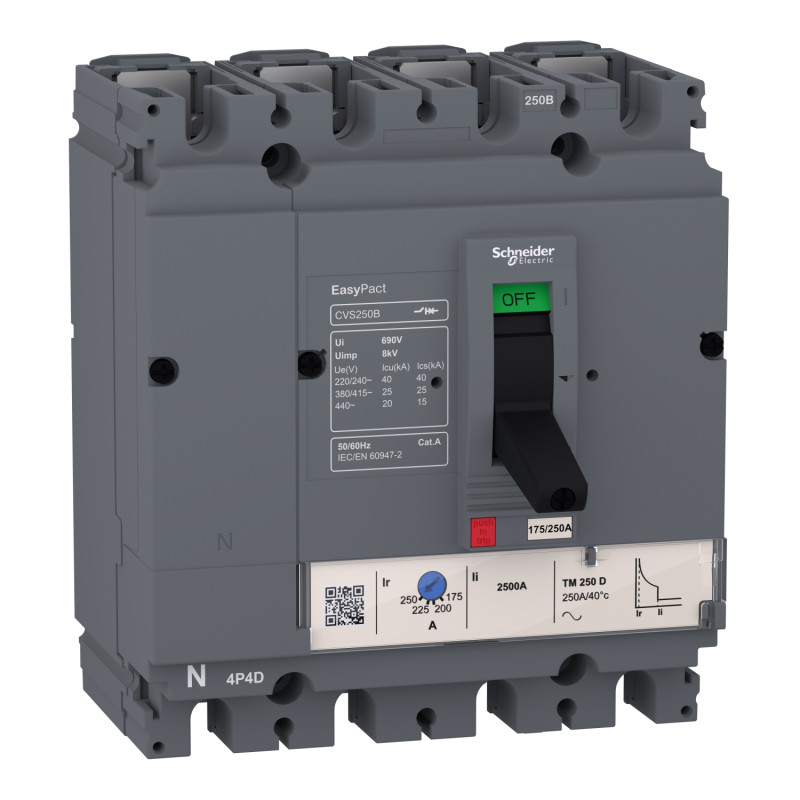 Disjoncteur 25 kA à 415 VCA, eur TMD 160 A, 4P 3d Easypact CVS160B Schneider Electric - LV516313