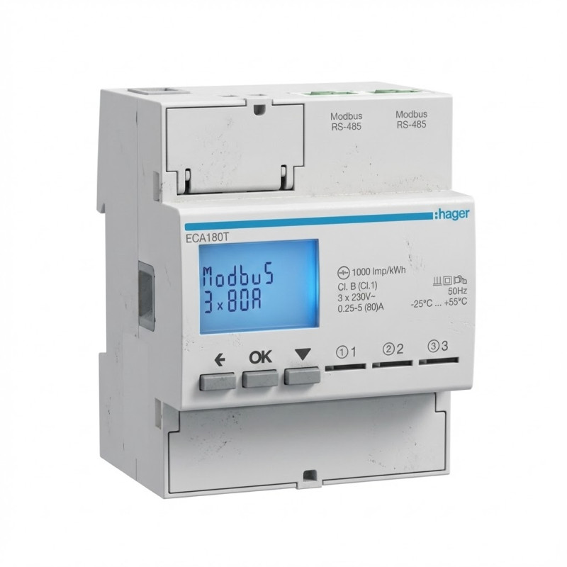 Compteur d'énergie monophasé direct 3x80A 4M AGARDIO - HAGER - ECA180T