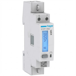 Compteur d'énergie monophasé direct 40A 1 Module S0 MID - HAGER - ECP140D
