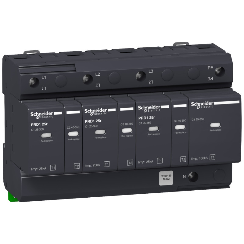 Parafoudre PRD1 25r - 3P+N - Débrochable - 350V - report signalisation-16332