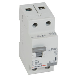 Disjoncteur différentiel RX³ 2P C-80A AC 30mA Legrand - 402027
