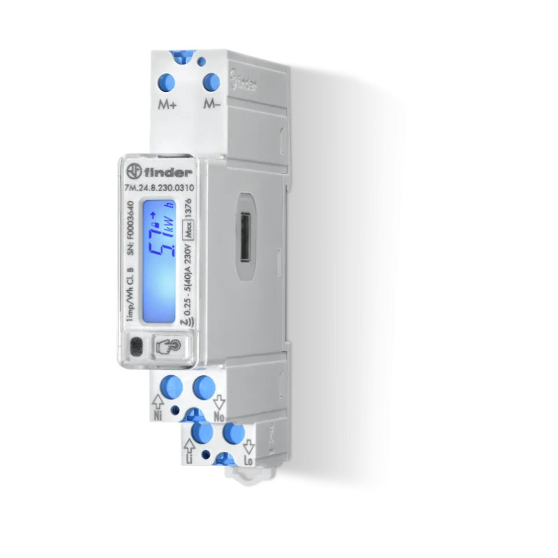 Compteur d'énergie monophasé 5 à 40A digital MODbus NFC - FINDER - 7M2482300210PAS