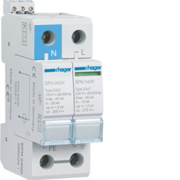 PARAFOUDRE TYPE 2 -PH+N -40KA -HAGER-SPN240D