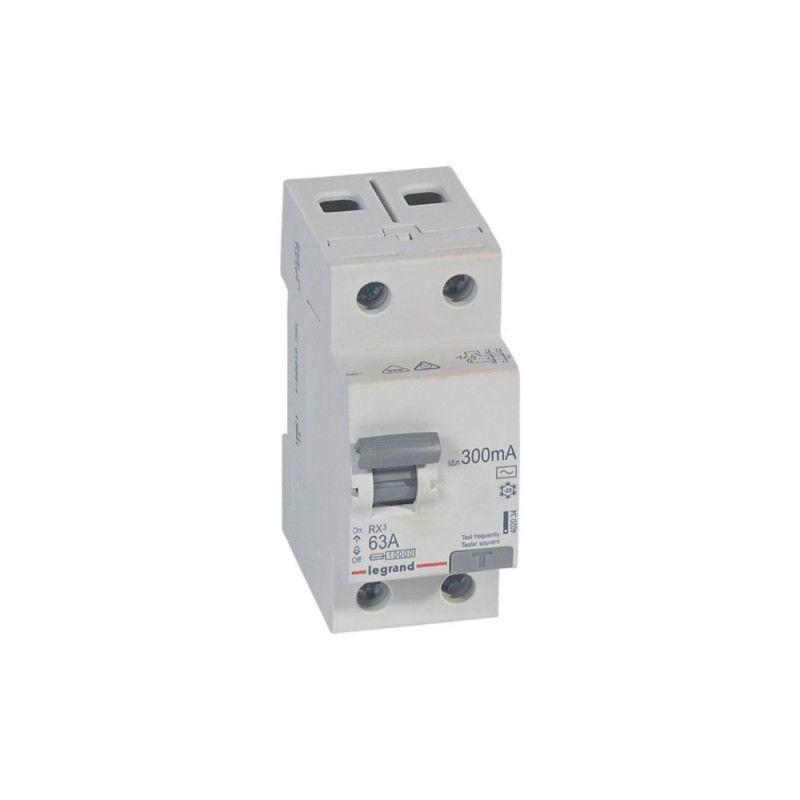 Disjoncteur différentiel RX³ 2P C-63A AC 300mA Legrand - 402034