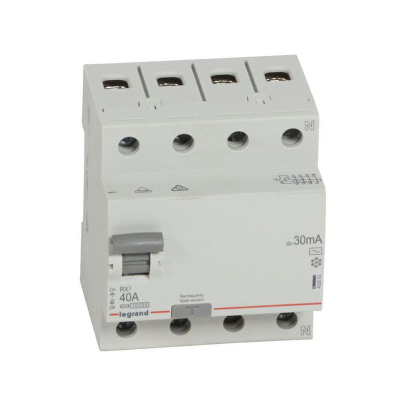 Disjoncteur différentiel RX³ 4P C-40A 30mA AC Legrand - 402063