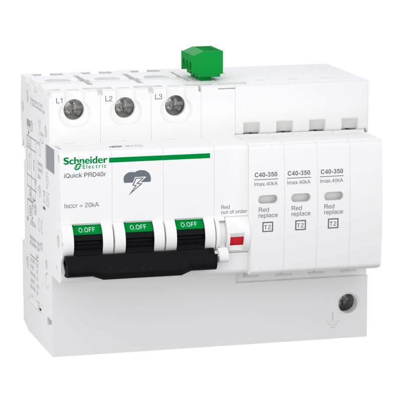 PARAFOUDRE IQUICK- PRD40R -3P+N- 40KA- TYPE2 AVEC REPORT SIGNALISATION A9L16294 SCHNEIDER
