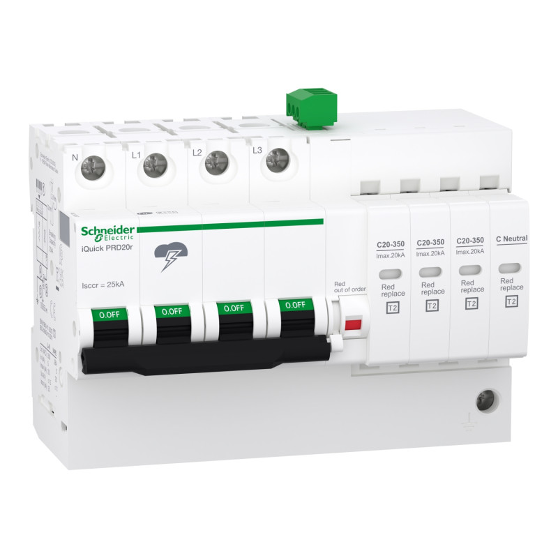 PARAFOUDRE IQUICK -PRD20R- 3P+N -20KA TYPE2 AVEC REPORT SIGNALISATION -SCHNEIDER-A9L16297