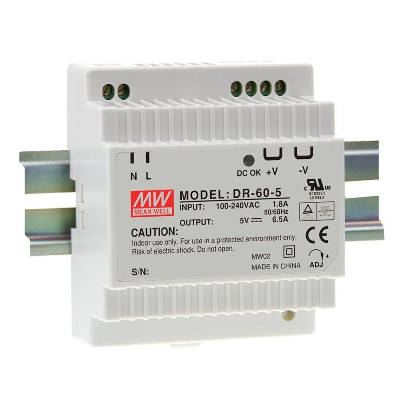 Alimentation à Decoupage DR 5A 100-240V MONOPHASE 12V CC 54W - PROTEC - DR-60-12