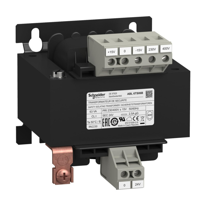 Transformateur de Tension 250VA U1:230V U2:24V - SCHNEIDER - ABT7ESM025B