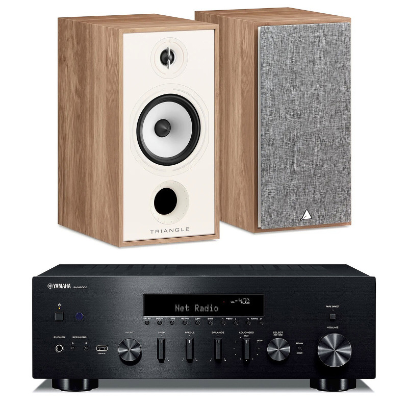 Amplificateur Yamaha R-N600A Noir + Triangle Borea BR04 Chêne clair