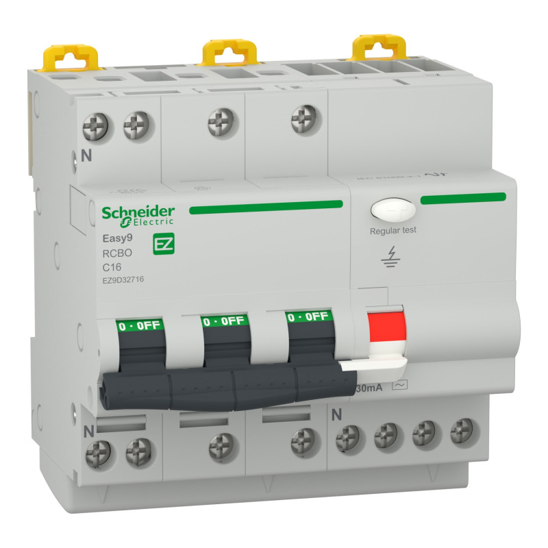 Disjoncteur différentiel Easy9 4,5kA 3P+N C-16A, 30mA Schneider Electric - EZ9D32716