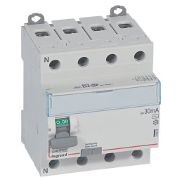 Interrupteur différentiel DX³-ID à vis - 4P 400V~ 80A typeAC 30mA - Legrand - 411663