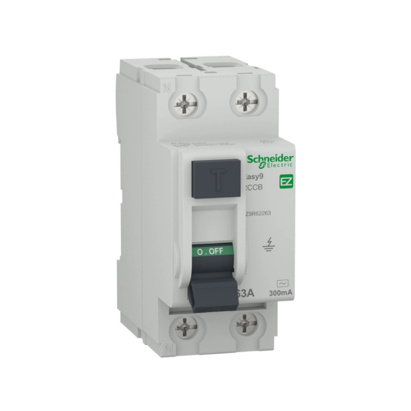 Interrupteur Différentiel Easy9 XP RCCB 2P 63A, 300mA AC Schneider Electric - EZ9R62263