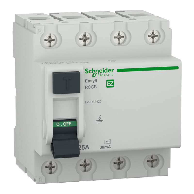 Interrupteur Différentiel Easy9 XP RCCB 4P 25A, 30mA Schneider Electric - EZ9R32425