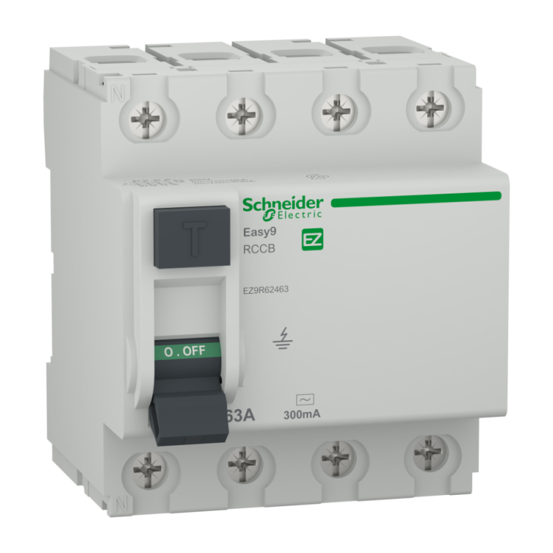 Interrupteur Différentiel Easy9 XP RCCB 4P 63A, 300mA Schneider Electric - EZ9R62463
