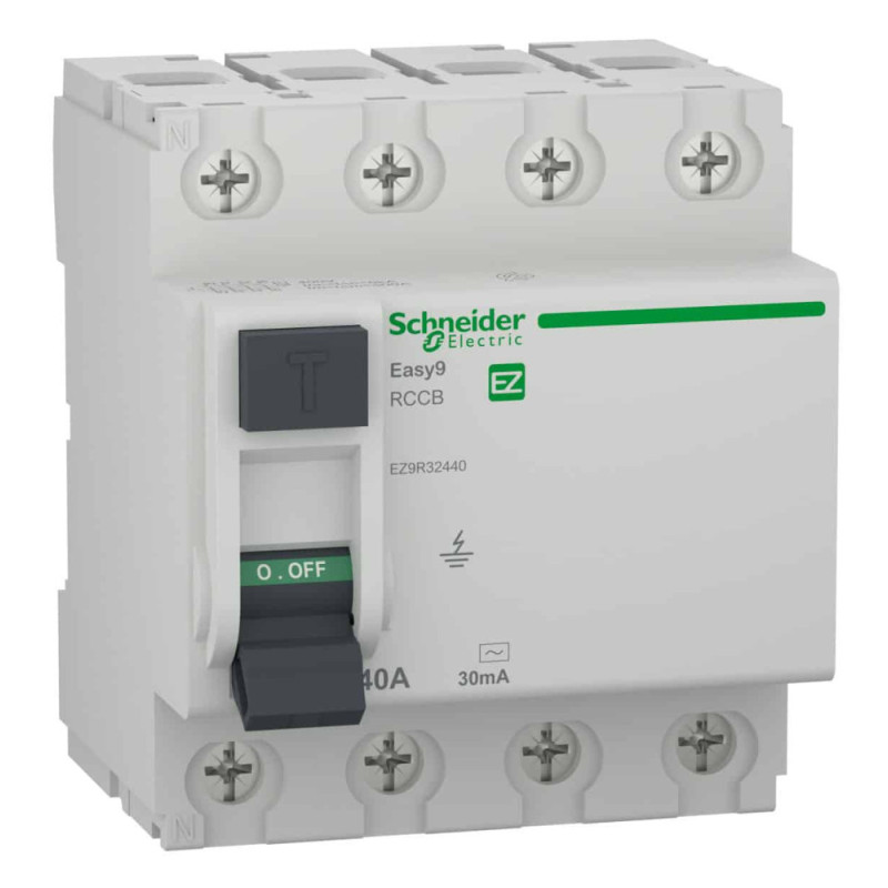 Interrupteur Différentiel Easy9 XP RCCB 4P 40A, 30mA Schneider Electric - EZ9R32440