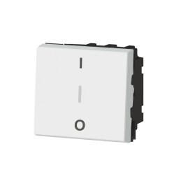 Interrupteur bipolaire avec borne pour repiquage neutre 10AX 250V~ 2 modules - blanc Mosaic - Legrand - 077050L