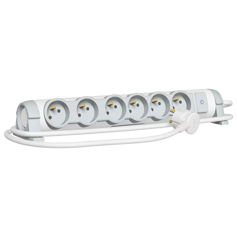 Rallonge multiprise confort - bloc de prises rotatif - 6x2P+T - cordon 3 m - Legrand - 050084