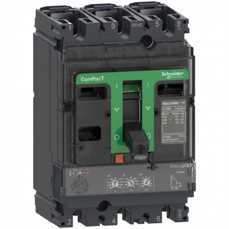 Disjoncteur - TM-D 250A - 3P3D - 36kA - montage fixe ComPacT NSX250F - SCHNEIDER - C25F3TM250