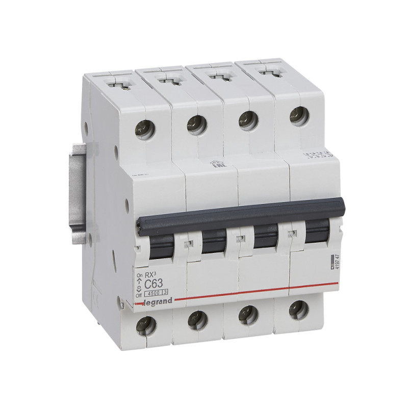 Disjoncteur RX³ 4500A 4P 63A courbe C - Legrand - 419747