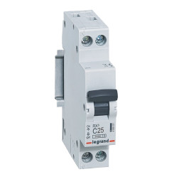 Disjoncteur RX³ 3kA 1P+N 25A courbe C - Legrand - 419501