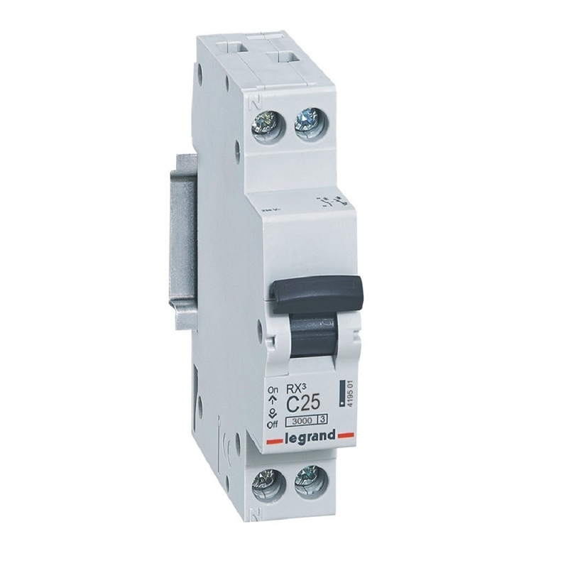 Disjoncteur RX³ 3kA 1P+N 25A courbe C - Legrand - 419501