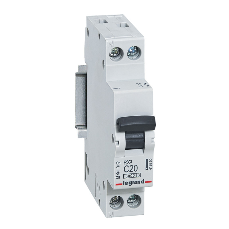 Disjoncteur RX³ 3kA 1P+N 20A courbe C - Legrand - 419500