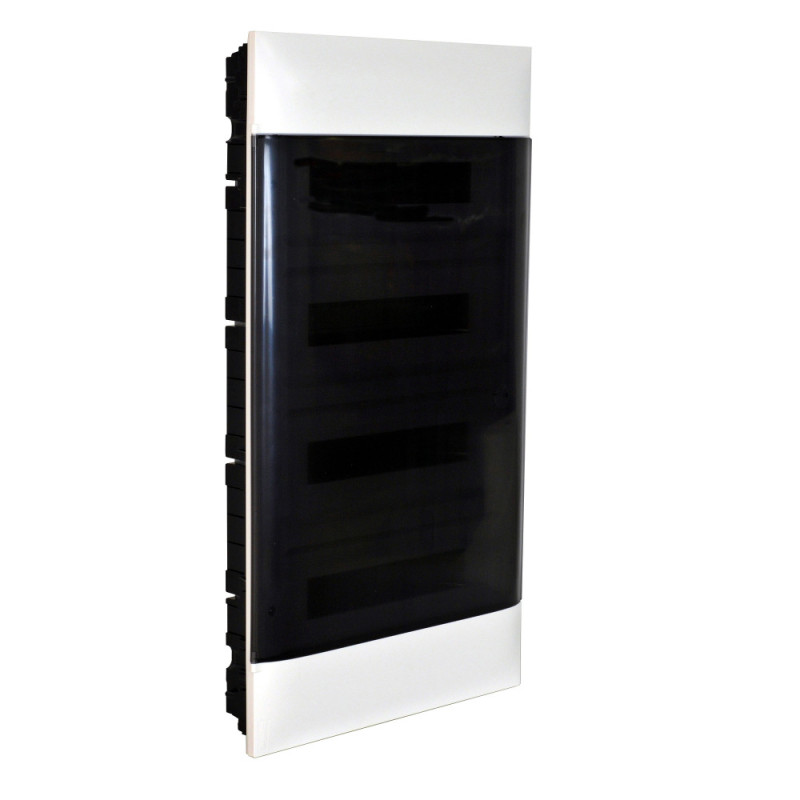 Coffret encastré 4X18 modules - Porte fumée - Bornier T+N - Mur maçonnerie - Legrand - 137159