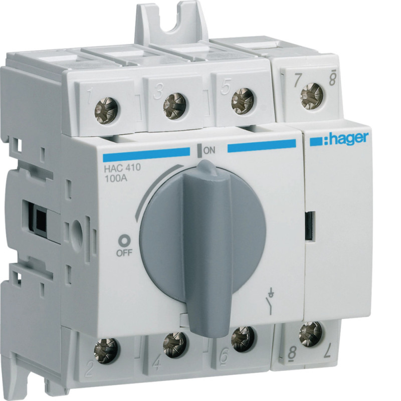 Interrupteur Différentiel sectionneur Hager HAC410 4L 100A - Hager - HAC410