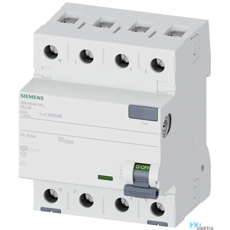 Disjoncteur Différentiel 4P 25A 30mA 400V - SIEMENS - 5SV4342-0
