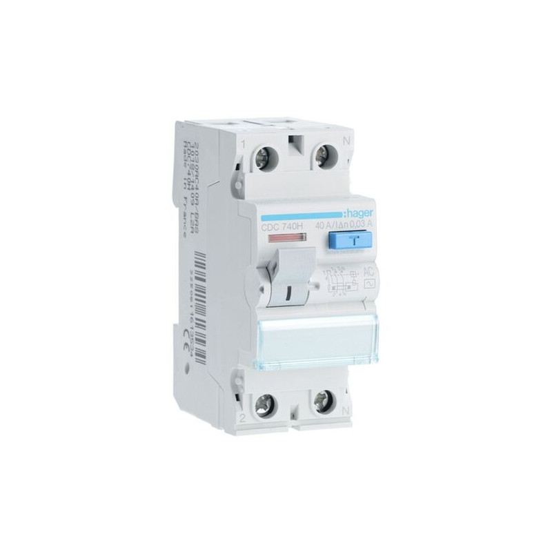 Interrupteur Differentiel 2poles 40a 300ma Hi - Hager - CFH240F