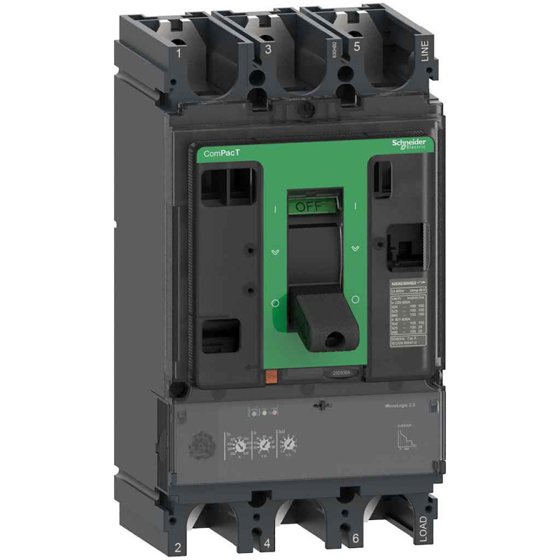 Disjoncteur - MicroLogic 2.3 400A - 3P3D - 36kA - fixe - ComPacT NSX400F - SCHNEIDER ELECTRIC - C40F32D400