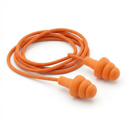 100 Bouchons d'oreilles réutilisable en silicone avec cordon pvc Delta plus - Conicfit100